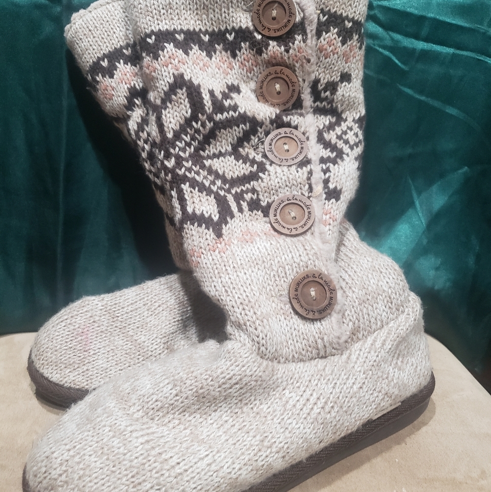 Cozy Muk Luk Slipper Boots - 2 PAIRS! - SZ. 8